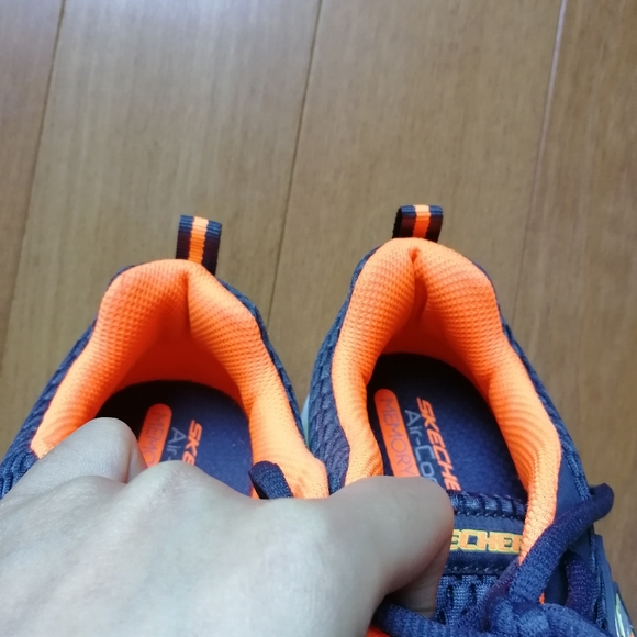 Skechers Flex Advantage Sneakers Navy with Neon Orange and Yellow MEN 6.5/ W 8.5 - Picture 11 of 13